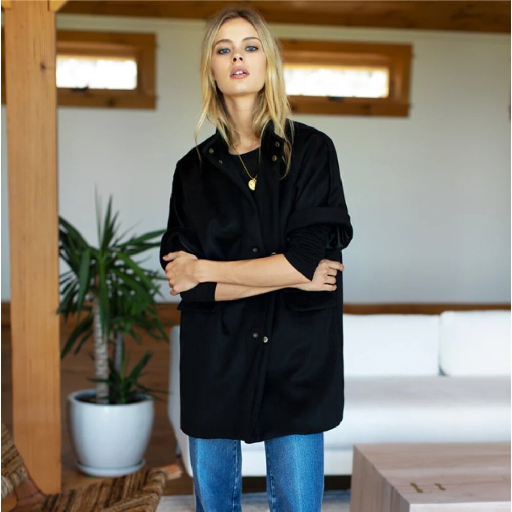 Emerson Fry Layering Jacket - Black Wool Cashmere - XS